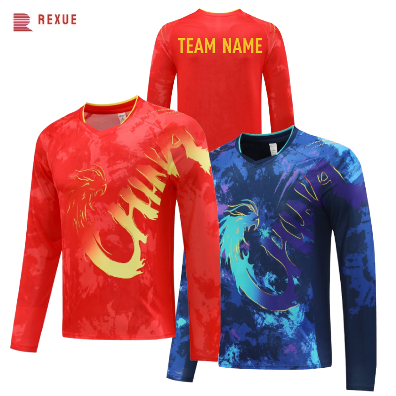 Badminton Jersey - 중국 드래곤 긴 소매 탁구 셔츠,