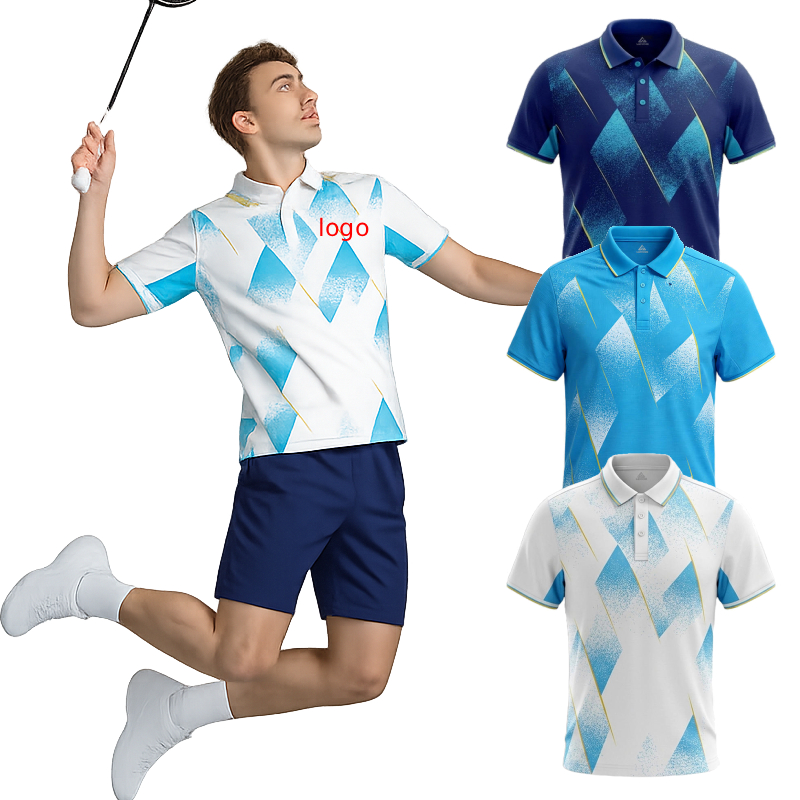 Badminton Jersey - 남성용 배드민턴 폴로 셔츠 맞춤형 로고