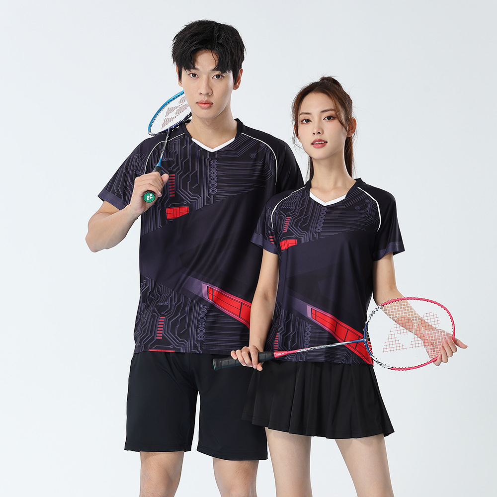 Badminton Outfit - 여성 투피스 배드민턴 세트 탁구 셔츠