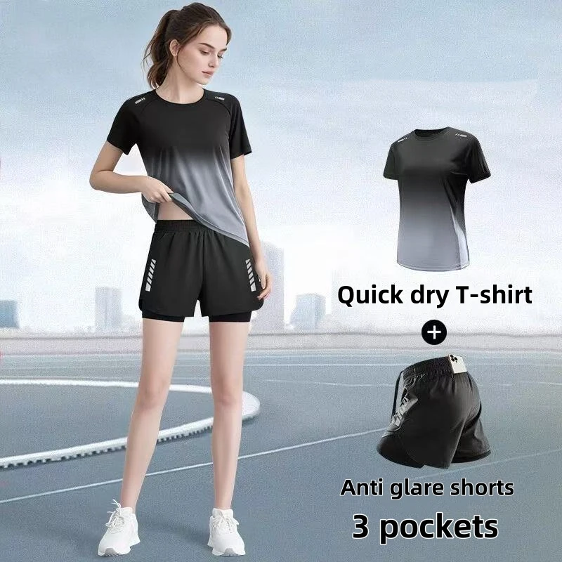 여성용 운동복 세트, 런닝 반바지, 티셔츠, 요가복,  - Badminton Outfit 리뷰 및 가격